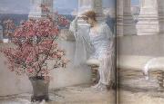Alma-Tadema, Sir Lawrence Her Eyes Are with her Thoughts and They Are Far Away (mk23) oil painting